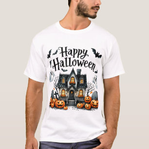 Camiseta Feliz Halloween Ghost Pumpkin leyendo disfraces de