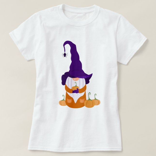 Camiseta Feliz Halloween | Gnome del otoño (Diseño del anverso)