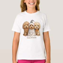 Camiseta Feliz Halloween Goldendoodle Dogs