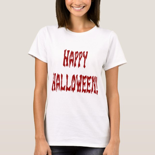 Camiseta Feliz Halloween Gore Textos (Anverso)