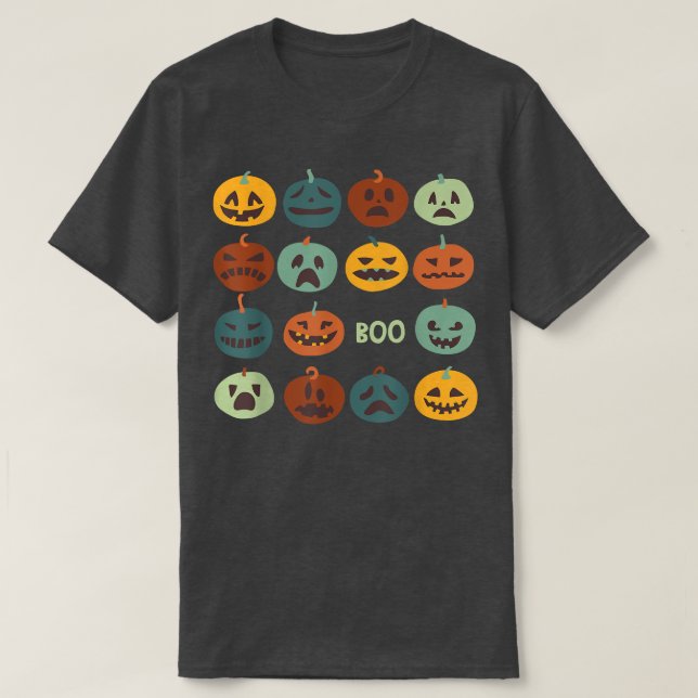 Camiseta Feliz Halloween Gracioso Rompecabezas Face Boo Hal (Diseño del anverso)