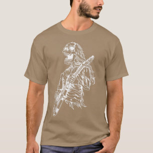 Camiseta Feliz Halloween Gracioso Skeleton Tocando Bomba De