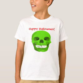 Camiseta Feliz Halloween Green cráneo Kid Tee