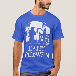 Camiseta Feliz Halloween Grim Reaper Haunted House Kids &