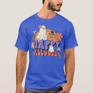 Camiseta Feliz Halloween Groovy Pumpkin Spooky Temporada Bo