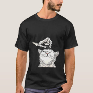 Camiseta Feliz Halloween Hand Skull Scary Halloween Black C