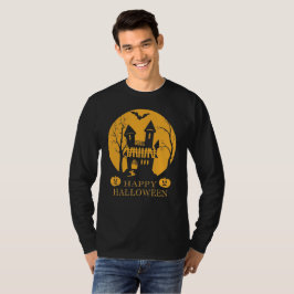 Camiseta Feliz Halloween Hauned House Long Sleeve
