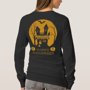 Camiseta Feliz Halloween Hauned House Long Sleeve
