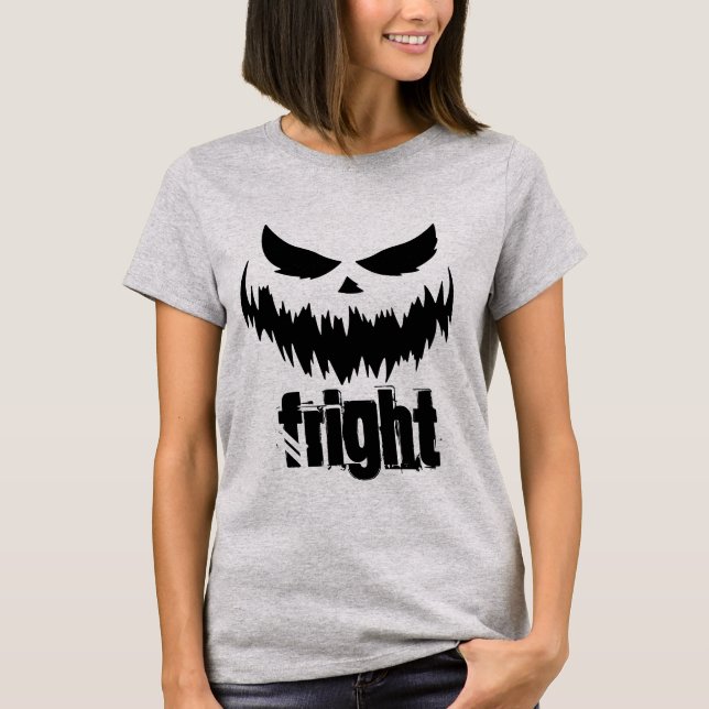 Camiseta Feliz Halloween Horror Fright Face T-Shirt (Anverso)