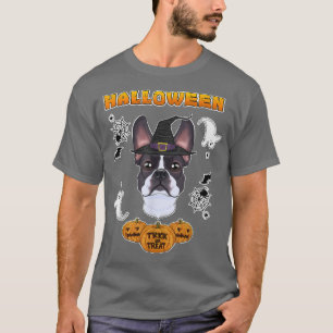 Camiseta Feliz Halloween I Perro Lover I Boston Terrier 446