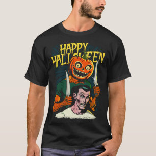 Camiseta Feliz Halloween Jack-O-Lantern listo para tallar e
