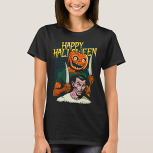 Camiseta Feliz Halloween Jack-O-Lantern listo para tallar e