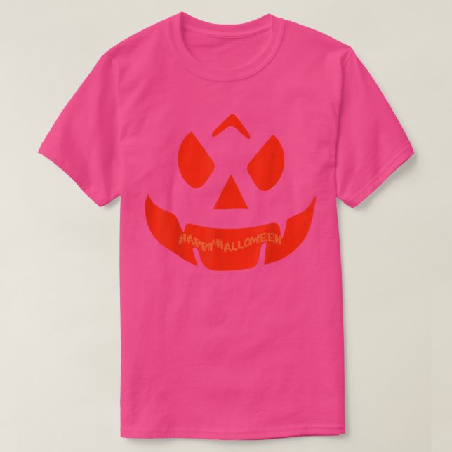 Camiseta Feliz Halloween Jack O' Lantern Pumpkins Face 247 (Diseño del anverso)