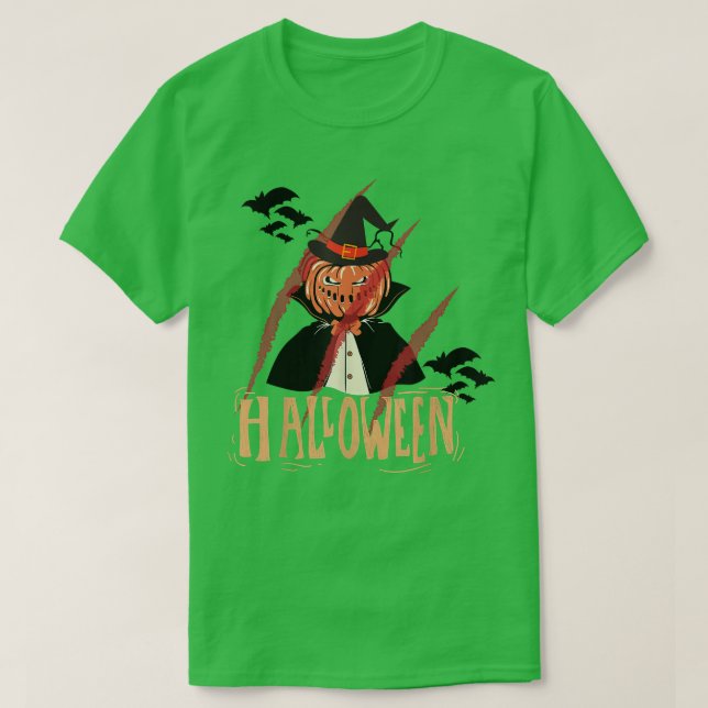 Camiseta Feliz Halloween Jack O'Lantern Bruja, trickortrant (Diseño del anverso)