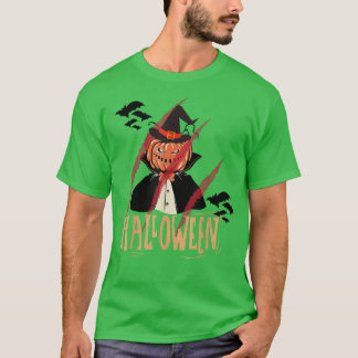 Camiseta Feliz Halloween Jack O'Lantern Bruja, trickortrant