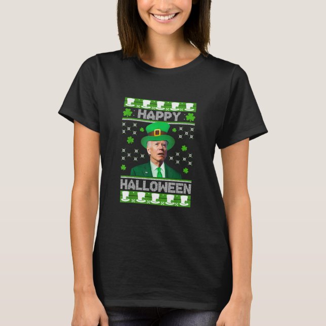 Camiseta Feliz Halloween Joe Biden St Patricks (Anverso)