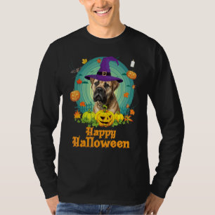 Camiseta Feliz Halloween Mastiff Perro Calabaza Bruja Fanta
