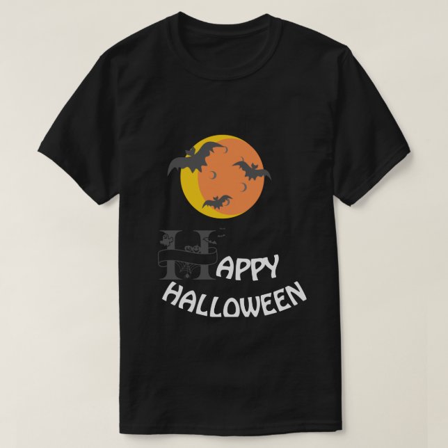 Camiseta Feliz Halloween Men Black (Diseño del anverso)