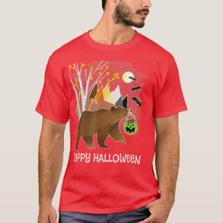 Camiseta Feliz Halloween Montañas de Oso Cutáneo Birch Tree