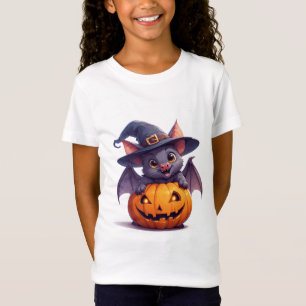 Camiseta Feliz Halloween Murciélago Sosteniendo Calabaza 🎃