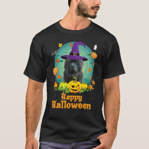 Camiseta Feliz Halloween Newfoundland Perro Calabaza Bruja