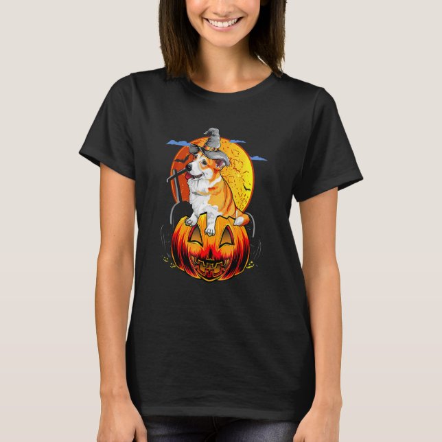Camiseta Feliz Halloween Perros Corgi Halloween (Anverso)