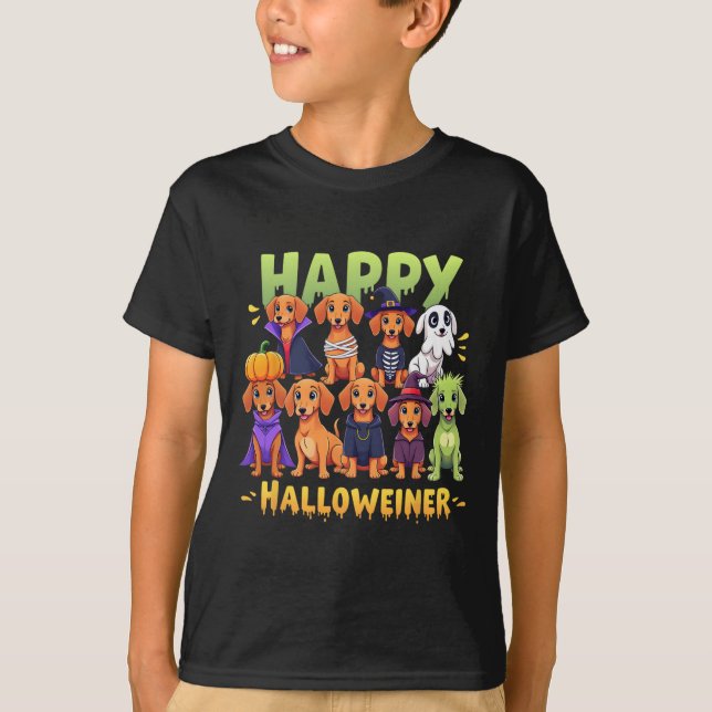 Camiseta Feliz Halloween Perros Dueños Graciosos Perros De  (Anverso)