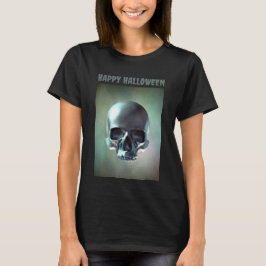 Camiseta Feliz Halloween. Renderizado de cráneo 3D