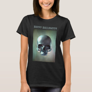 Camiseta Feliz Halloween. Renderizado de cráneo 3D