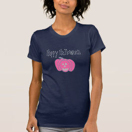 Camiseta Feliz Halloween Rosa Halloween Jack-o-lanterns