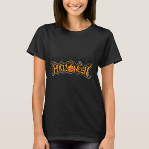Camiseta Feliz Halloween Ruby Eye Pumpkin Silver Frame