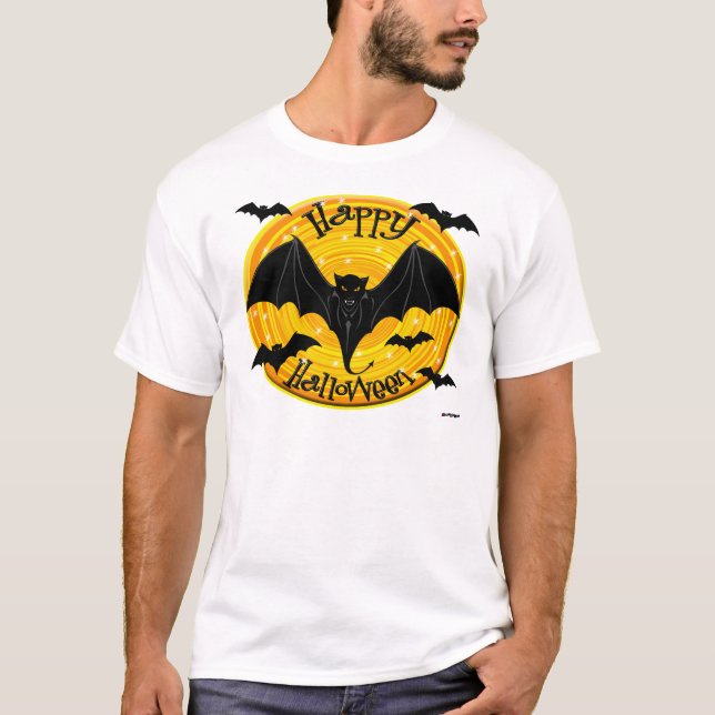 Camiseta Feliz Halloween Scary Bats (Anverso)
