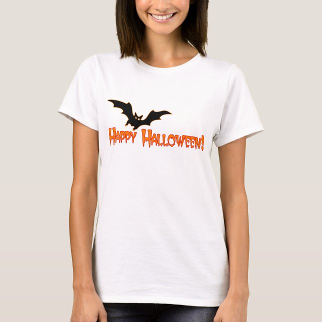 Camiseta Feliz Halloween - señoras fantasmagóricas t del (Anverso)