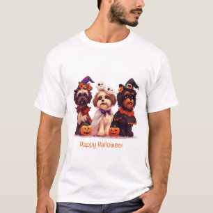 Camiseta Feliz Halloween Shih Tzu Dogs