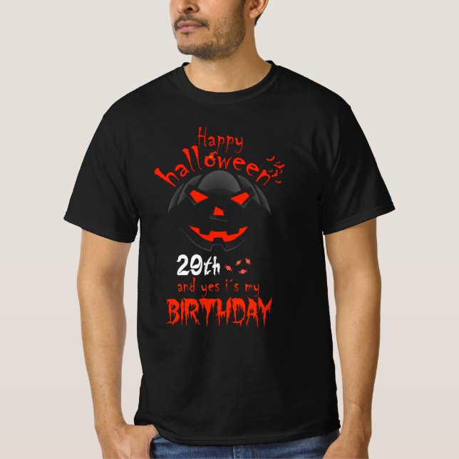 Camiseta Feliz Halloween Sí es mi cumpleaños número 29 (Anverso)