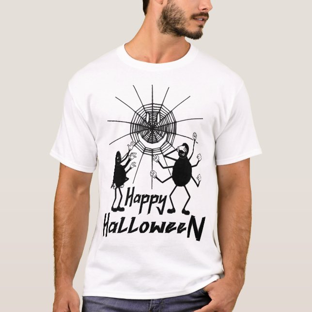 Camiseta Feliz Halloween, Spiders Halloween (Anverso)