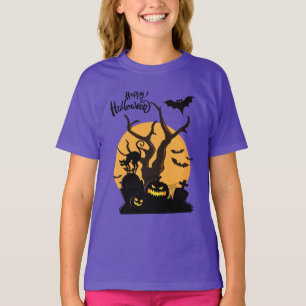 Camiseta Feliz Halloween Spooknight Chica de siluetas noctu