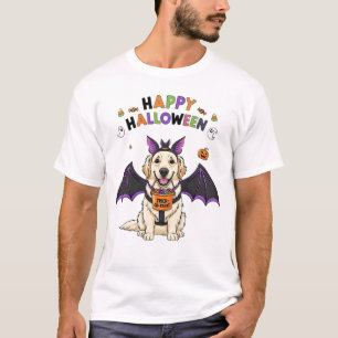Camiseta Feliz Halloween Trick-or-Treth Bat de perro lindo