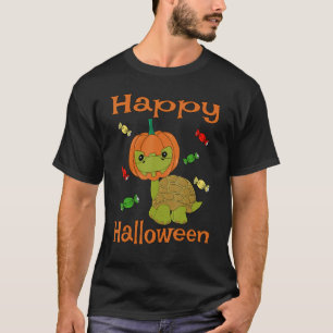 Camiseta Feliz Halloween Turtle con calabaza Halloween