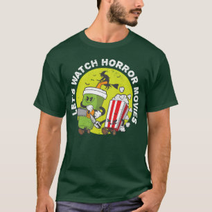 Camiseta Feliz Halloween vamos a ver películas de terror Cu