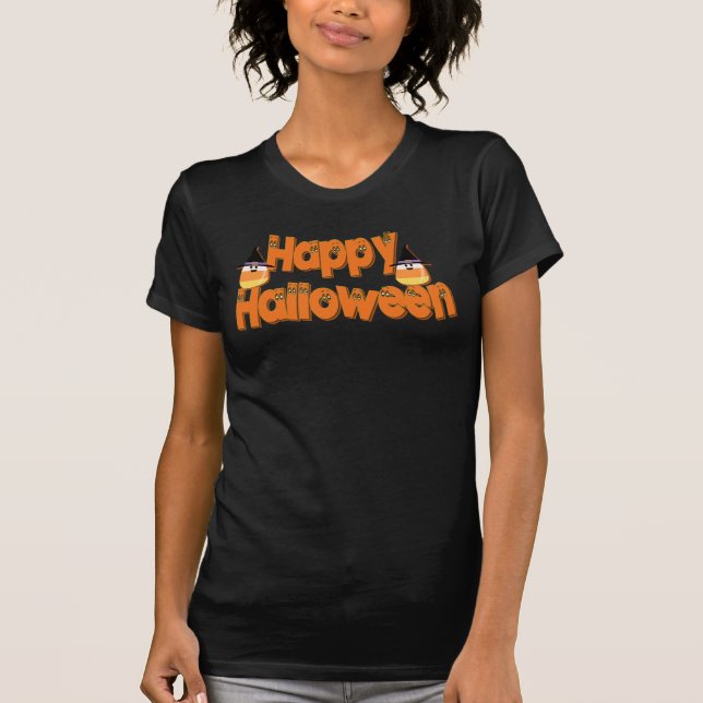 Camiseta Feliz Halloween Whimsical Text T-Shirt (Anverso)