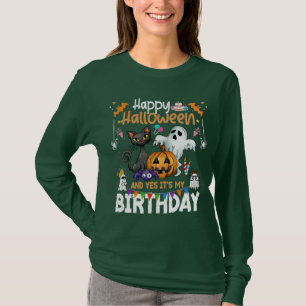 Camiseta Feliz Halloween y sí es mi cumpleaños Halloween