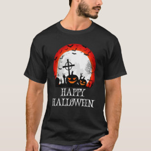 Camiseta Feliz Halloween Zombie Graveyard Scary Pumpkins Bo