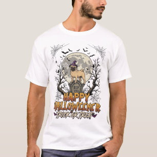 Camiseta Feliz Halloweener Truco o trato Halloween Pug dive