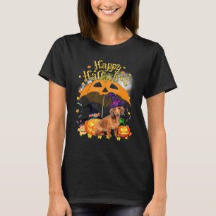 Camiseta Feliz Hallowiener Dachshund Witch Pumpkin paraguas