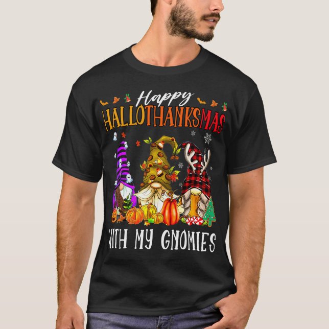 Camiseta Feliz Hallowthanksmas con mis nómadas Graciosa Cui (Anverso)