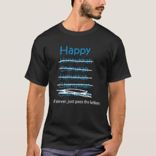 Camiseta Feliz Hannukkah Chanukah Chunukuhu Latkes judío f