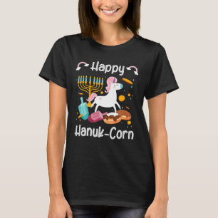 Camiseta Feliz Hanuk Corn Menorah Unicorn Hanukkah Judío