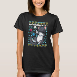Camiseta Feliz Hanukcat Hanukkah Cat Chanukah Jewish Cat Me