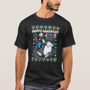 Camiseta Feliz Hanukcat Hanukkah Cat Chanukah Jewish Cat Me
